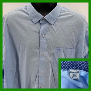 Tommy Bahama Island Zone Men's Blue Cotton Blend Long Sleeve Button Up Shirt 2XL